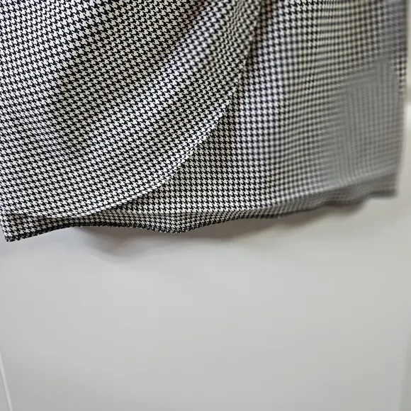 ZARA faux wrap blazer with bling buckle houndstooth print Small 041