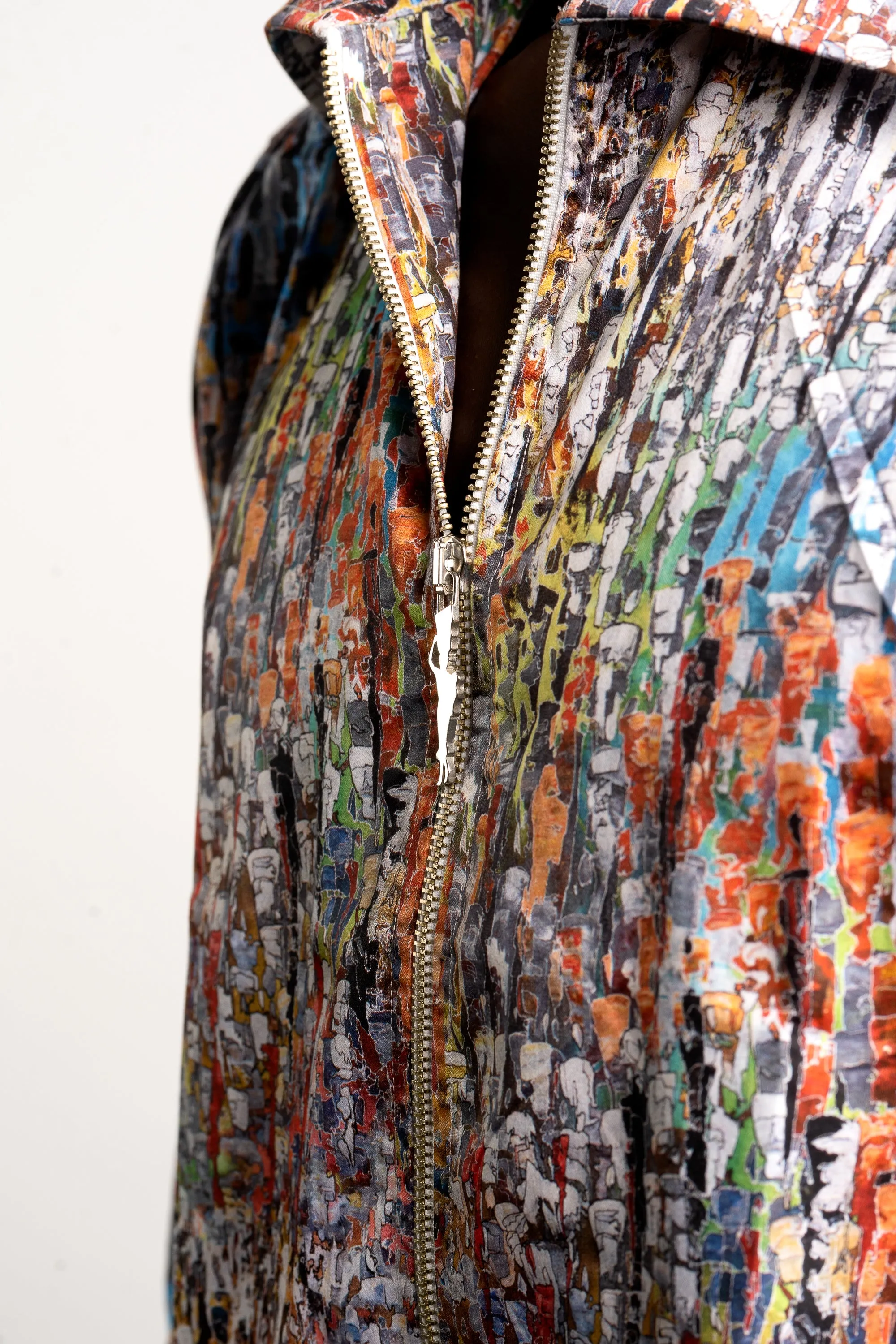 ZIP-UP SHIRT - "CROWD PAINTING"